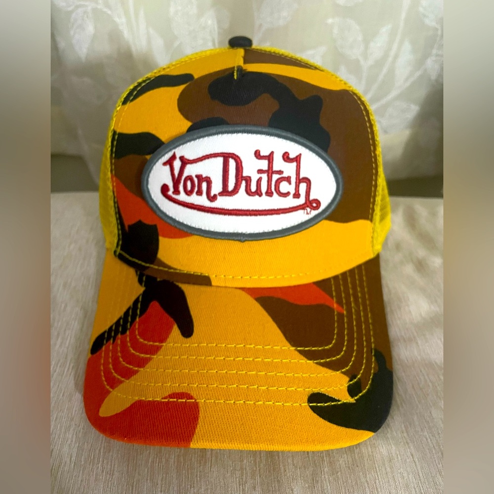 Von Dutch Camouflage Hat - Yellow / Orange / Brown